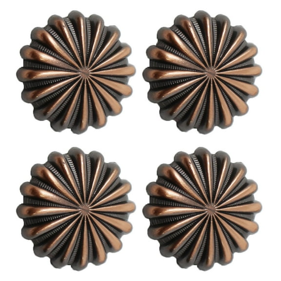 1" Lot of 4 Conchos Antique Copper Horse Saddle Bridle Western Tack CO402