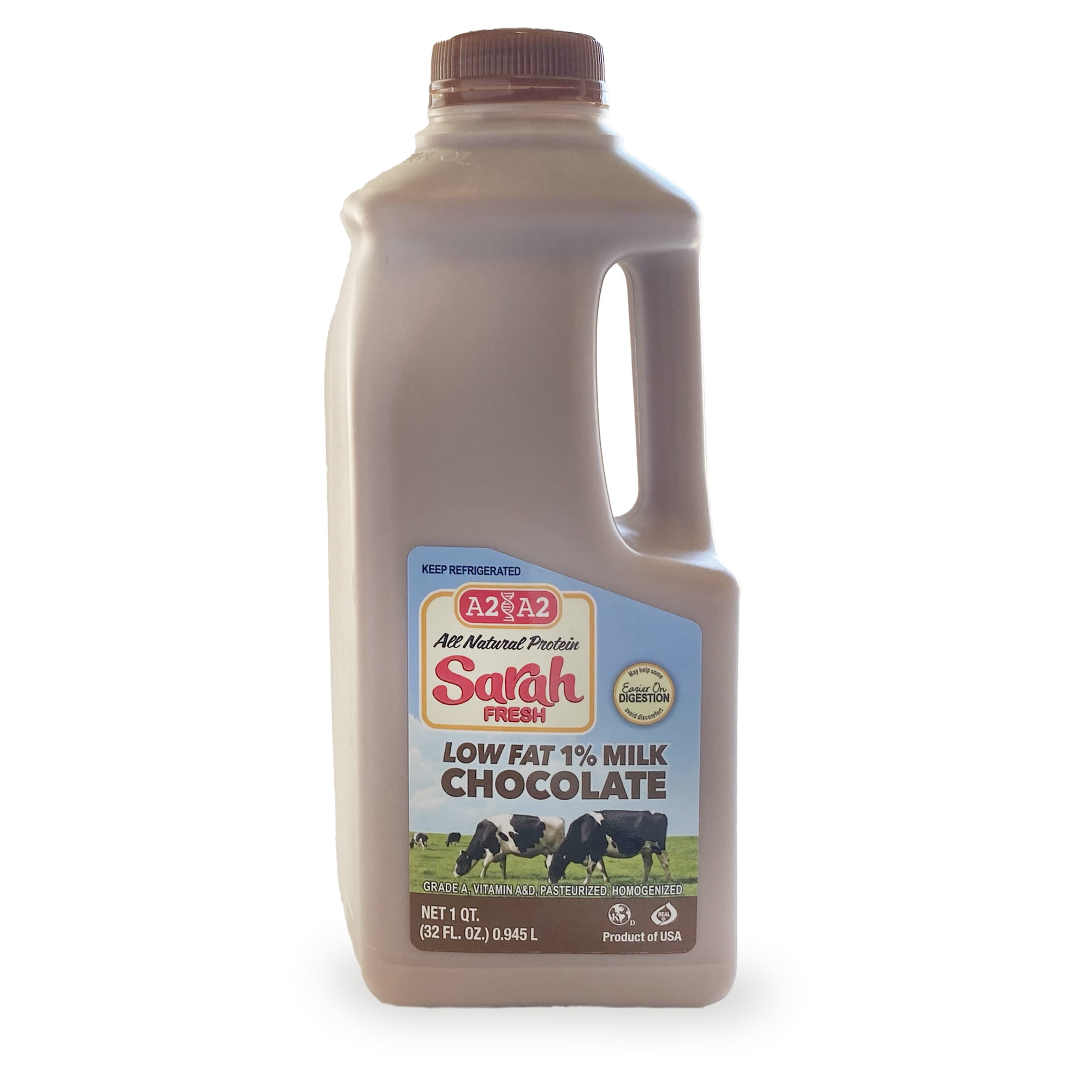 1% Low Fat A2/A2 Chocolate Milk Quart