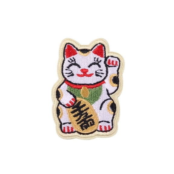 1 Lucky Cat patch set - Velcro back - Suitable for vests, backpacks, bags - Lucky amulet decoration
