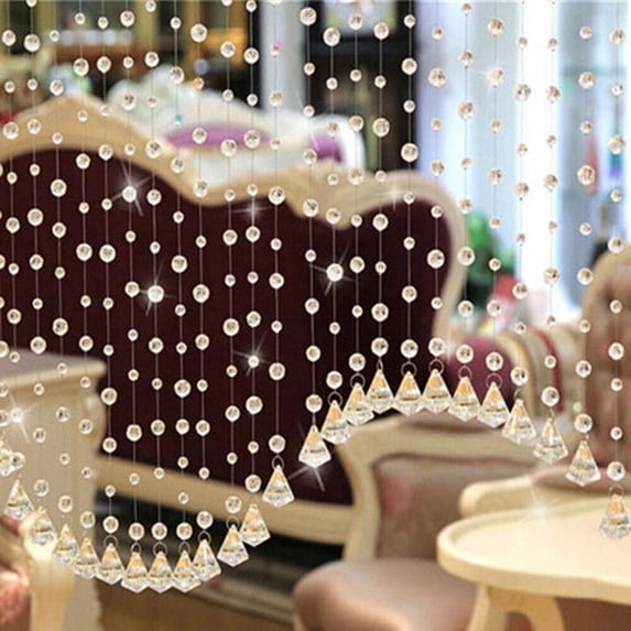 1 Luxury Glass Beads Door String Tassel Curtain, Wedding Divider Panel, Room Decor for Doorways and Windows