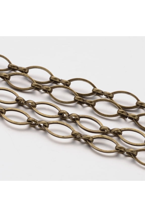 1 M 3.28 Feet Horse Eye Chains Brass Marquise Link Chains Unwelded Unfinished Chain Set Fashion Stacking Jewelry Chain DIY