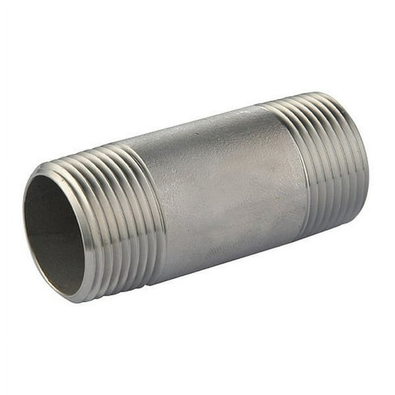 1" MNPT x 10" TBE Stainless Steel Pipe Nipple Sch 80, Thread Type: NPT