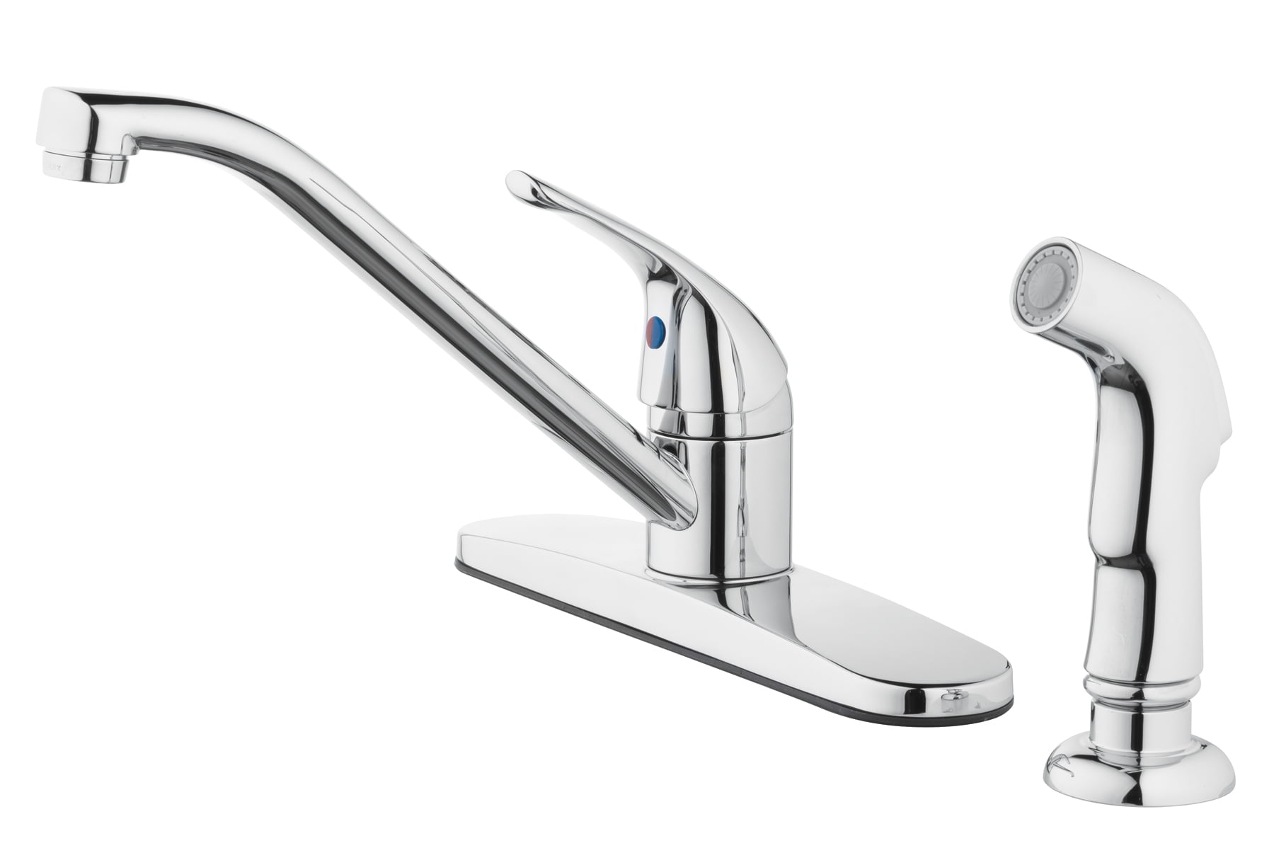 Mainstays Chrome Centerset Kitchen Faucet with Single Handle and Side Spray, 8 Inch