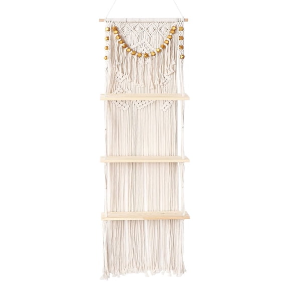 1 * Macrame wall hanging shelf-beige