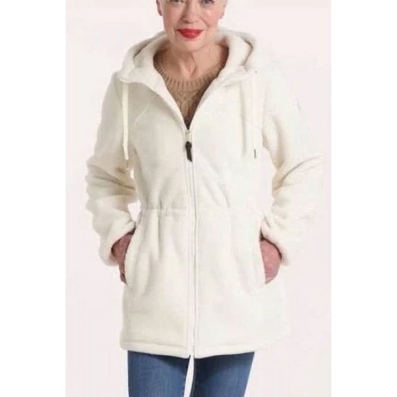 1 Madison Expedition Bonded Fleece Coat Jacket (White, Large)