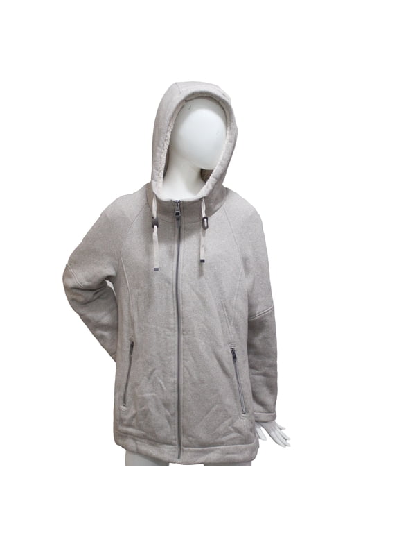 Expedition Ladies' Knit Jacket Sherpa Lined Hood Size: M, Color: Tan