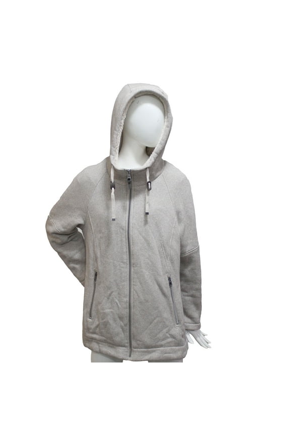 Expedition Ladies' Knit Jacket Sherpa Lined Hood Size: M, Color: Tan
