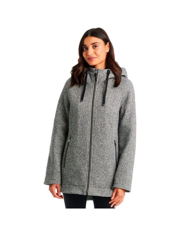 Expedition Ladies' Size Large, Knit Full Zip Hooded Jacket, Gray