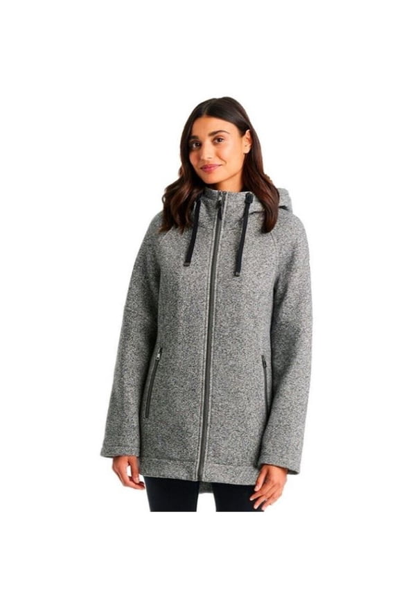 Expedition Ladies' Size Large, Knit Full Zip Hooded Jacket, Gray