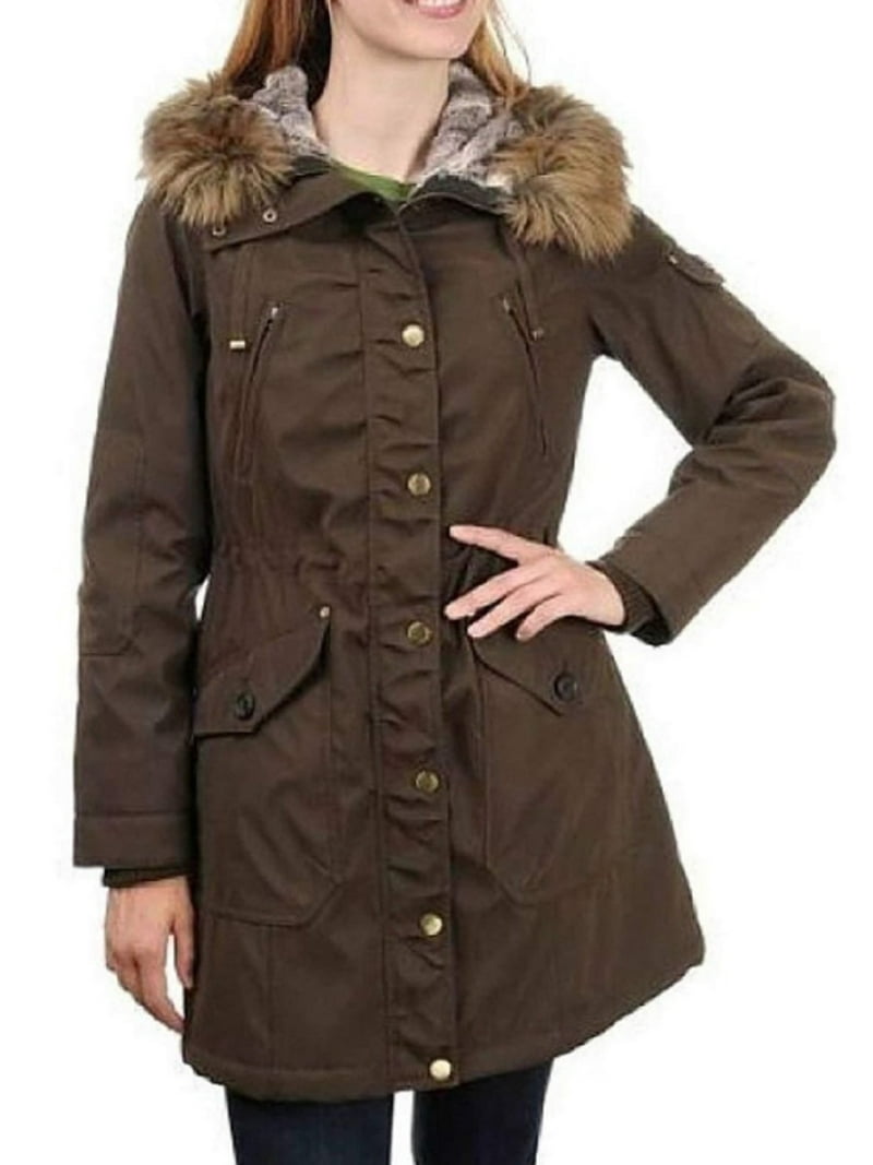 1 Madison Expedition Women's Faux Fur Hooded Parka Jacket