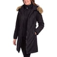 thumbnail image 1 of 1 Madison Ladies' Water Resistant Long Parka with Faux Fur Hood (XL, Black), 1 of 4
