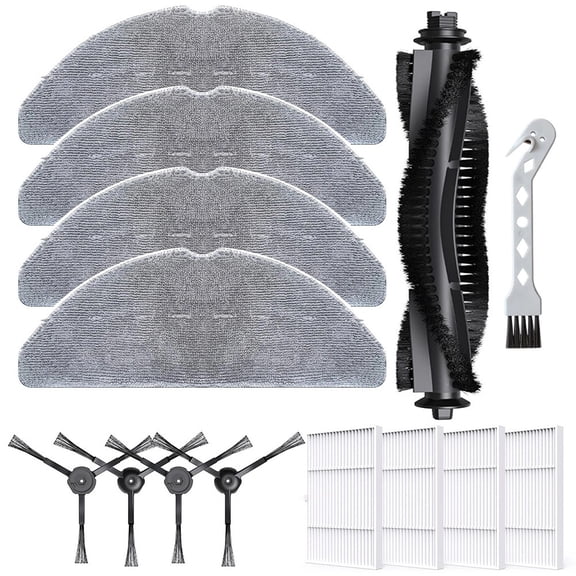 1* Main Brush + 4* Mop Cloths + 4* Side Brushes + 4* Filters + 1* Cleaning Brush For Lubluelu B40 / B40 Plus Vacuum Cleaner