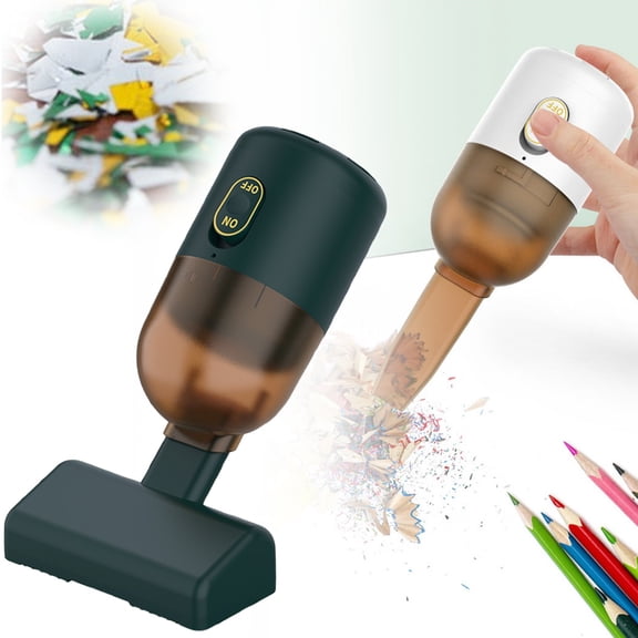 1 Main Unit, 1 Usb Port, 2 Suction Heads,Portable Desktop Vacuum Cleaner Desktop Dust Collector Cordless High Power Vacuum Cleaner Suitable for Keyboards Home School and Cars