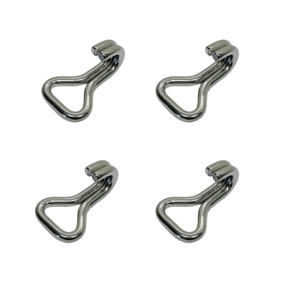 1" Marine Grade J Web Hook J Hook Rigging Stainless Steel 400 Lbs Load Cap. 4 Pc