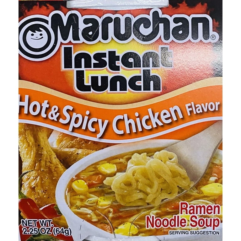 1 ) Maruchan Instant Lunch Ramen Noodles HOT & SPICY CHICKEN Soup