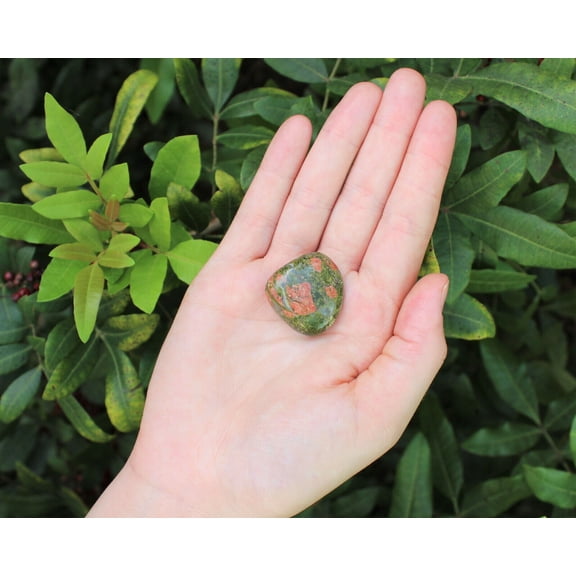 1 Medium Tumbled Unakite Stone (Gemstone Crystal Feldspar Quartz Reiki)