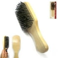 thumbnail image 1 of 1 Men Boar Hair Bristle Beard Mustache Brush Soft Hard Palm Round Wood Handle !!, 1 of 6