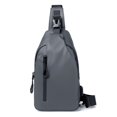 thumbnail image 1 of 1 Men's Large Capacity Usb Charging Multifunctional Chest Bag Fashion Simple Commuter Lightweight Shoulder Crossbody Bag Gray (Medium (longest side 30-50cm)), 1 of 6