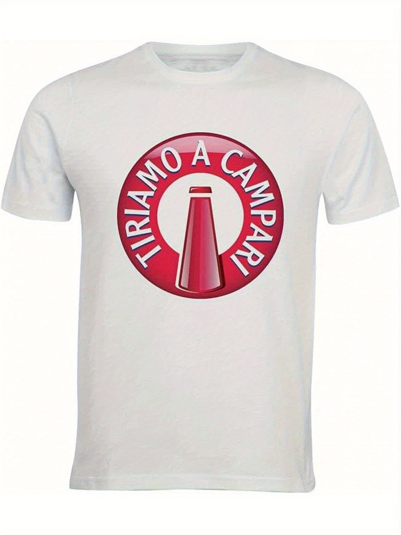 TrendAura Mens Vintage Khaki Crew Neck T Shirt With Printed Cotton Design Summer Essential main image 0