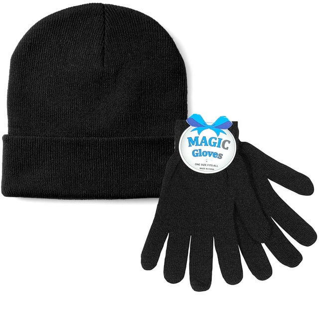 1 Mens Hat Gloves Set Winter Ski Skully Beanie Cap Snow Cold Unisex