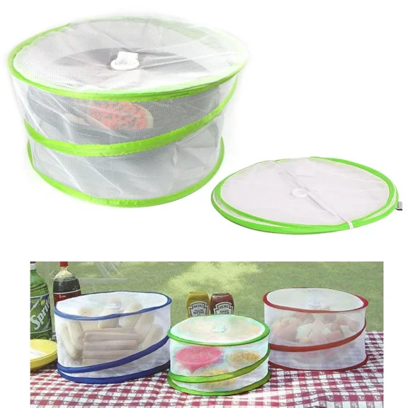 1 Mesh Food Cover Round Umbrella Picnic Bbq Party Folding Pop Up Outdoors