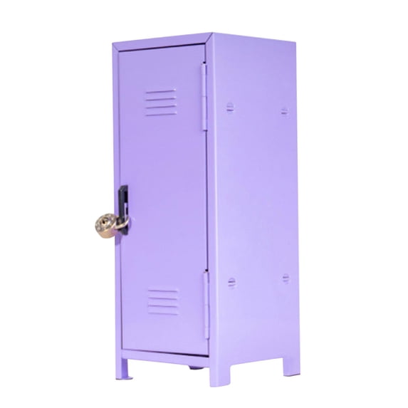 1 Metal Mini Locker Desktop Storage Cabinet Girls Lockbox with Two Tier Shelving for Cosmetics Jewelry Collectibles