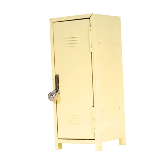 1 Metal Mini Locker Girls Lockbox Desktop Storage Organizer with Two Tier Shelving for Cosmetics Jewelry Collectibles