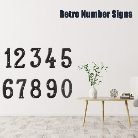 1 Metal Number Decoration Clearance! Wrought Iron Decorations Creative Diy House Number Casts Iron Metal Numbers Hangs