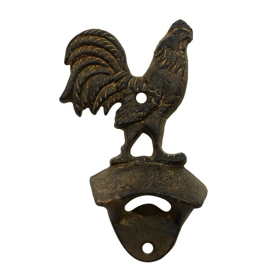 1 Metal Rooster Wall Mount Beer, Soda Bottle Cap Opener Rustic Home Bar, Pub Decor