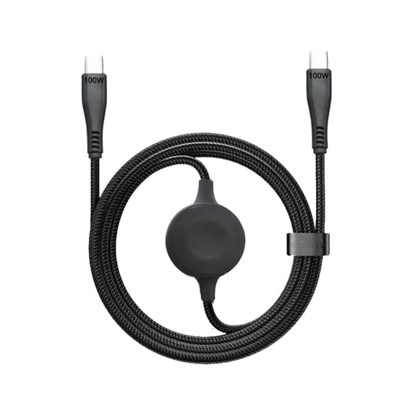 1 Meter 100W USB C Cable With Built In Wireless Charging for Phones And Smartwatches Lightweight And Portable