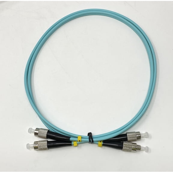 1 Meter 10Gb OM3 Multimode Duplex Fiber Optic Cable (50/125) - FC-UPC to FC-UPC - Aqua