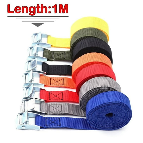 1 Meter Buckle Tie Down Strap Cargo Strap Heavy Duty Luggage Elastic Band Non-Slip Flat Elastic Cord For Motorcycles And Bicycle Orange Fangkenuo