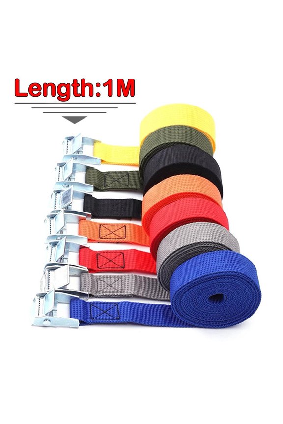 1 Meter Buckle Tie Down Strap Cargo Strap Heavy Duty Luggage Elastic Band Non-Slip Flat Elastic Cord For Motorcycles And Bicycle Orange Fangkenuo