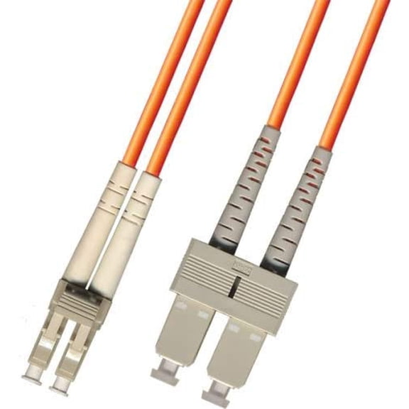 1 Meter Multimode Duplex Fiber Optic Cable (50/125) - LC to SC - Orange