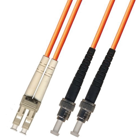 1 Meter Multimode Duplex Fiber Optic Cable (50/125) - LC to ST - Orange