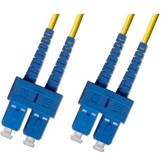 1 Meter OS2 Singlemode Duplex Fiber Optic Cable (9/125) - SC to SC - Yellow