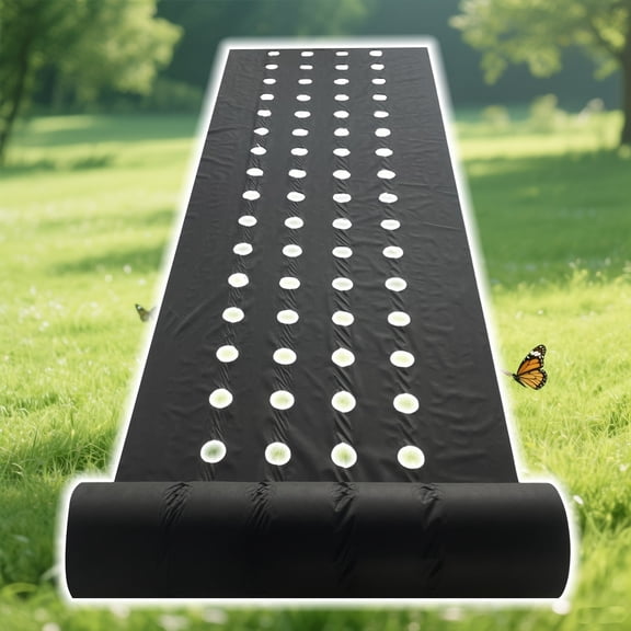 1-Meter Wide Perforated Weed Barrier Fabric - Breathable & Water-Permeable Non-Woven  Landscape Fabric for Garden Strawberry & Vegetable Planting