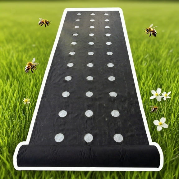 1-Meter Wide Perforated Weed Barrier Fabric - Breathable & Water-Permeable Non-Woven  Landscape Fabric for Garden Strawberry & Vegetable Planting