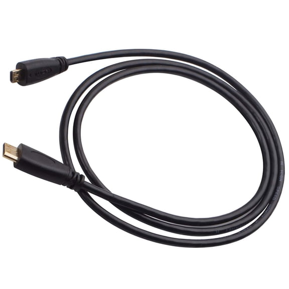1 Metre Micro HDMI Male Type D to Type C Mini HDMI Male Connector Adapter Cable Cord Black
