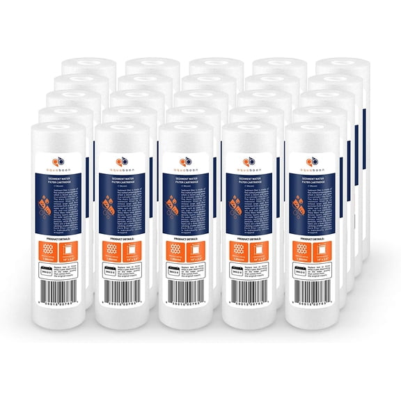 1 Micron Whole House Sediment Filter 10 x 2.5 Inches for RO and Well Water Replacement Cartridges 25 Pack