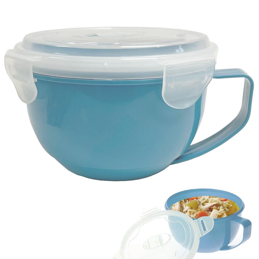 DOITOOL Microwave Soup Bowl with Lid - 34oz Soup Mug Soup Containers with  Spoon - Reusable To Go Containers Soup Bowls with Handles for Crunch,  Soups