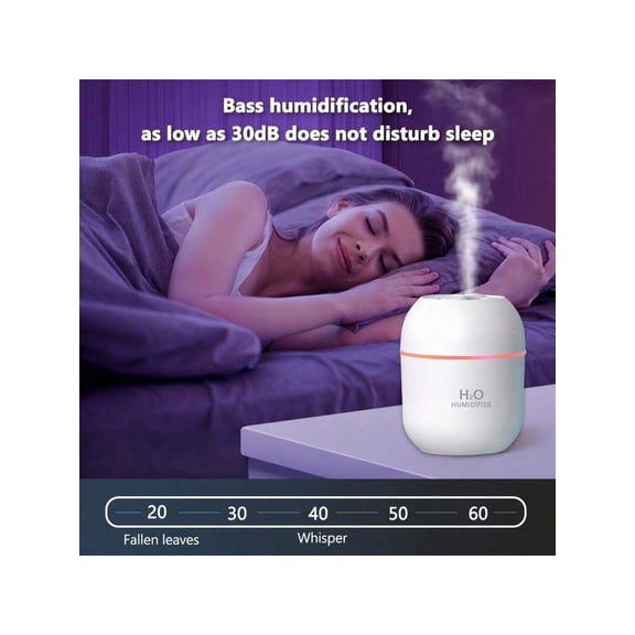 1 Mini Humidifier, USB Powered Aromatherapy Humidifier With Night Light, 2 Mist Modes, Keep The Room Fresh And Plants Healthy, Cool Mist And Night Light, Suitable For Bedroom, Living Room And Desk
