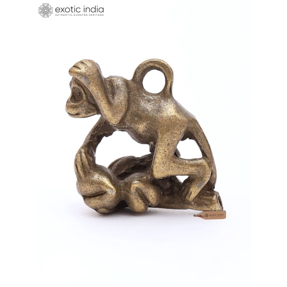 1" Miniature Brass Monkey Figurine | Decorative Charm