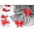 thumbnail image 1 of 1" Miniature Rhinestone Organza Decorative Embellishment Butterflies Red(100 Pieces), 1 of 1