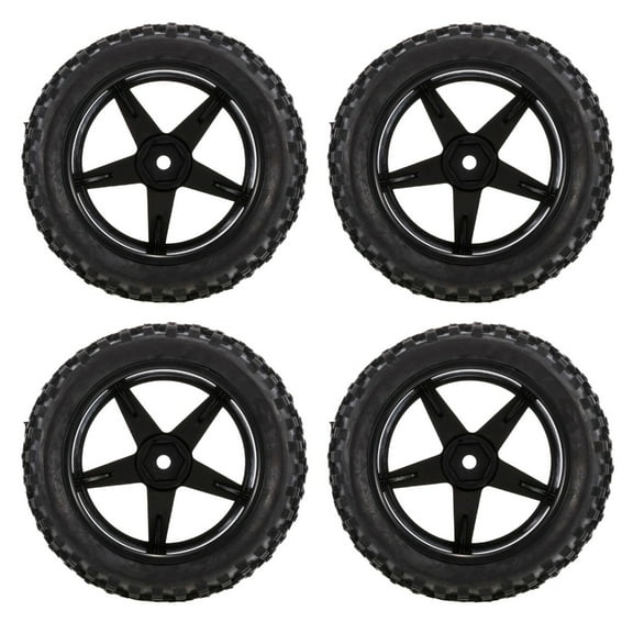 1 Model Car Wheel Rims & Rubber Tyre Set Modified Kits for 1:10 4X4WD HPI