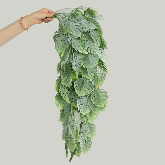 1 Monstera Leaf Wall Hanging Monstera Leaves Artificial Rattan Realistic Looking Appearance Wall Hanging Monstera Vine Home Decor