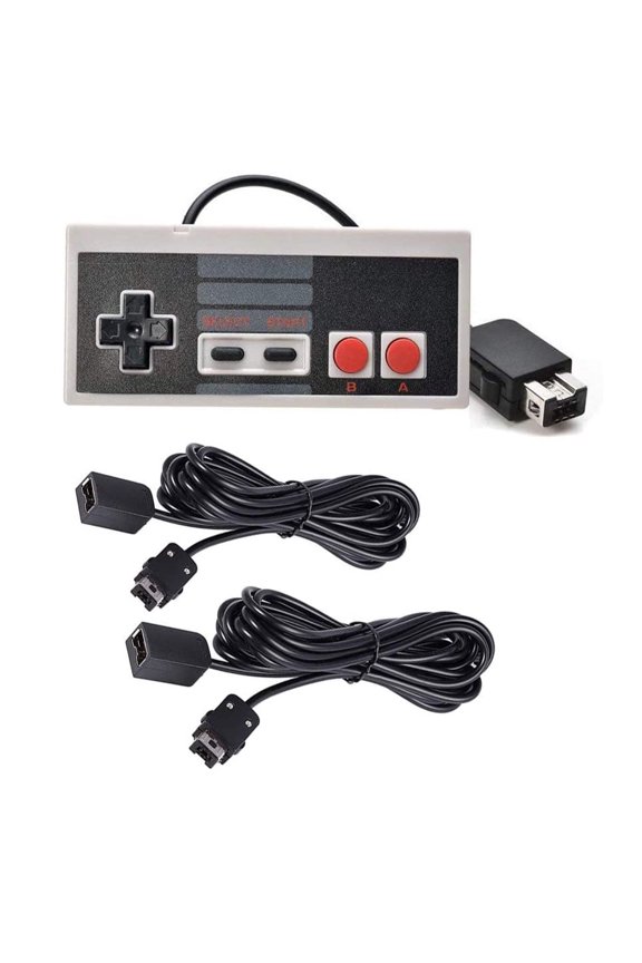 1 NES Mini Classic Controller with 2 Pack of 10ft Extension Cable for NES Classic, SNES Classic, Wii and Wii U Controller
