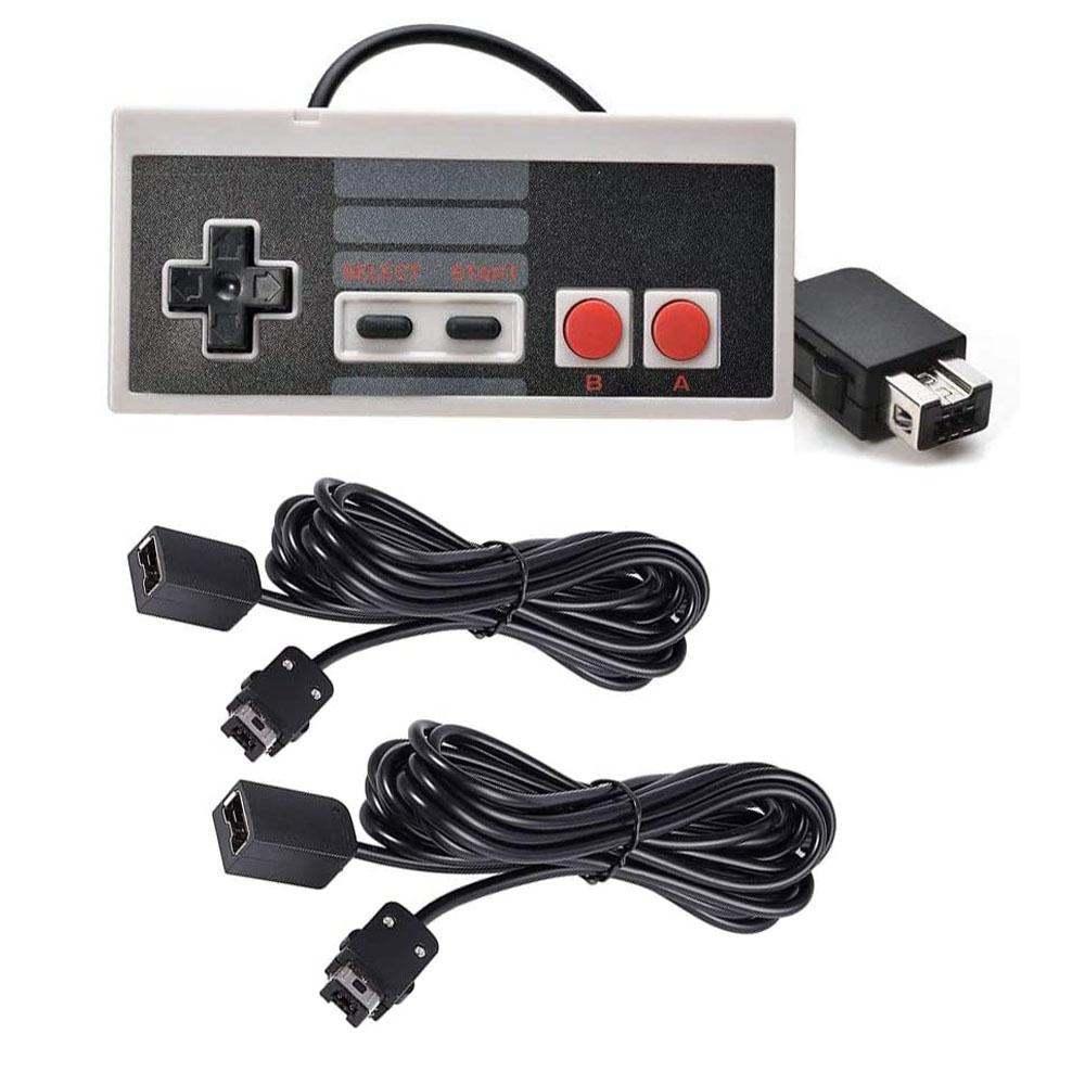 1 NES Mini Classic Controller with 2 Pack of 10ft Extension Cable for NES Classic, SNES Classic, Wii and Wii U Controller - image 1 of 7