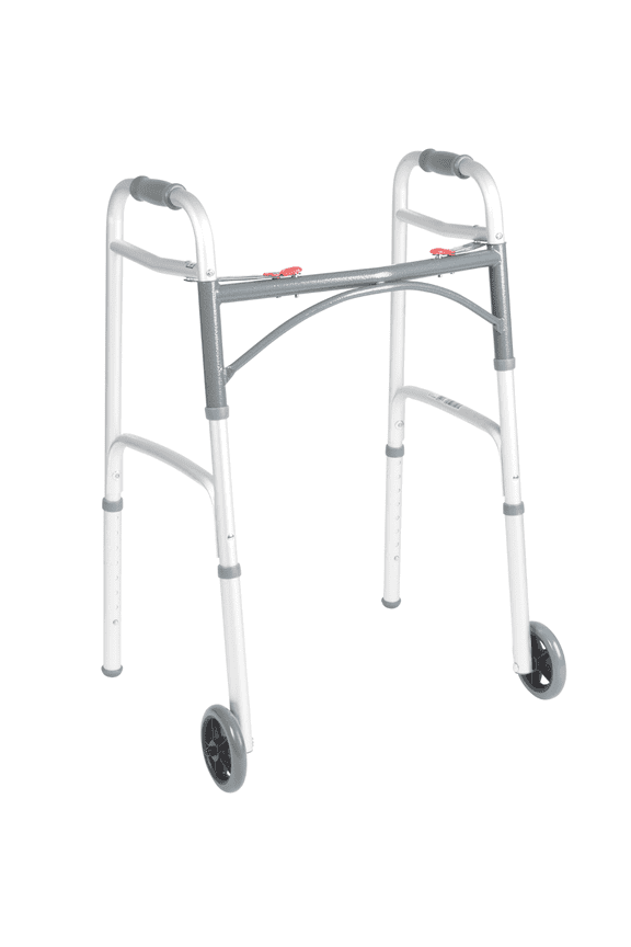 (1) NEW Drive Medical Deluxe Two Button Folding Adjustible Walker 10210-4ASM