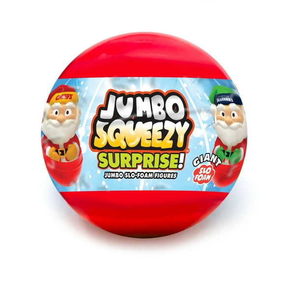 1 NFL FOOTBALL SANTA JUMBO SQUEEZY MATE CAPSULE BLIND PACK 5" SLOW RISE FOAM